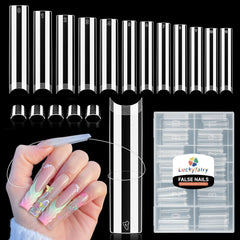 Luckyfairy tips cuadrados, 120 piezas, versatilidad para crear diferentes longitudes.