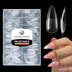 Luckyfairy tips uñas estileto almendra claras 240p: aspecto natural y adhesión rápida.