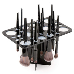Luckyiren escurridor de brochas de acrílico con 28 espacios para secado eficiente.