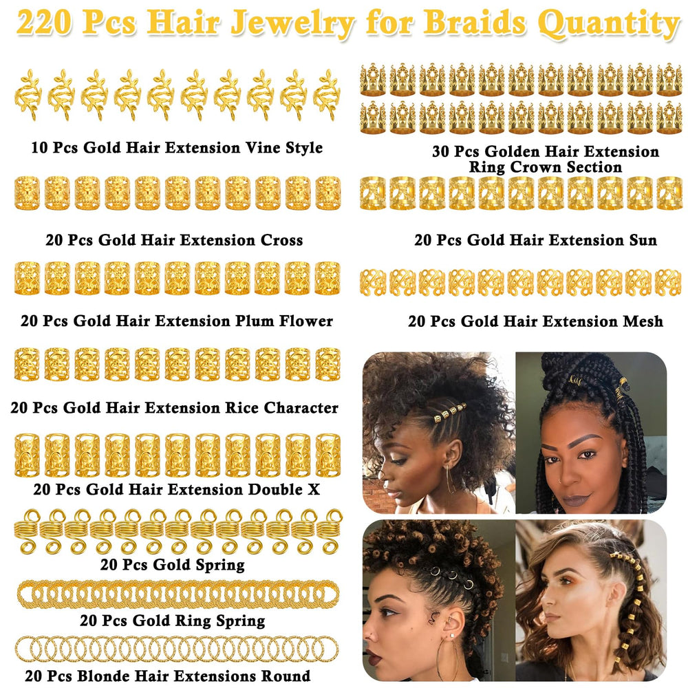 Lucomb aros dorados para dreadlocks, realzan el estilo con brillo dorado