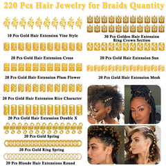 Lucomb aros dorados para dreadlocks, realzan el estilo con brillo dorado