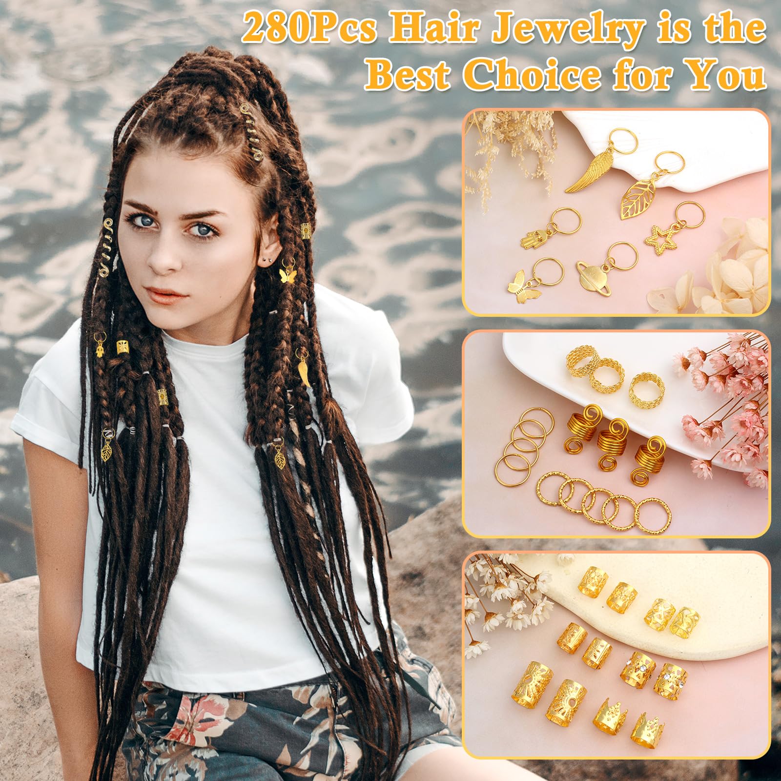 Lucomb hebillas para trenzas oro ajuste sencillo y seguro