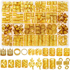 Lucomb joyas para trenzas oro 220 piezas, realzan peinados con brillo sutil