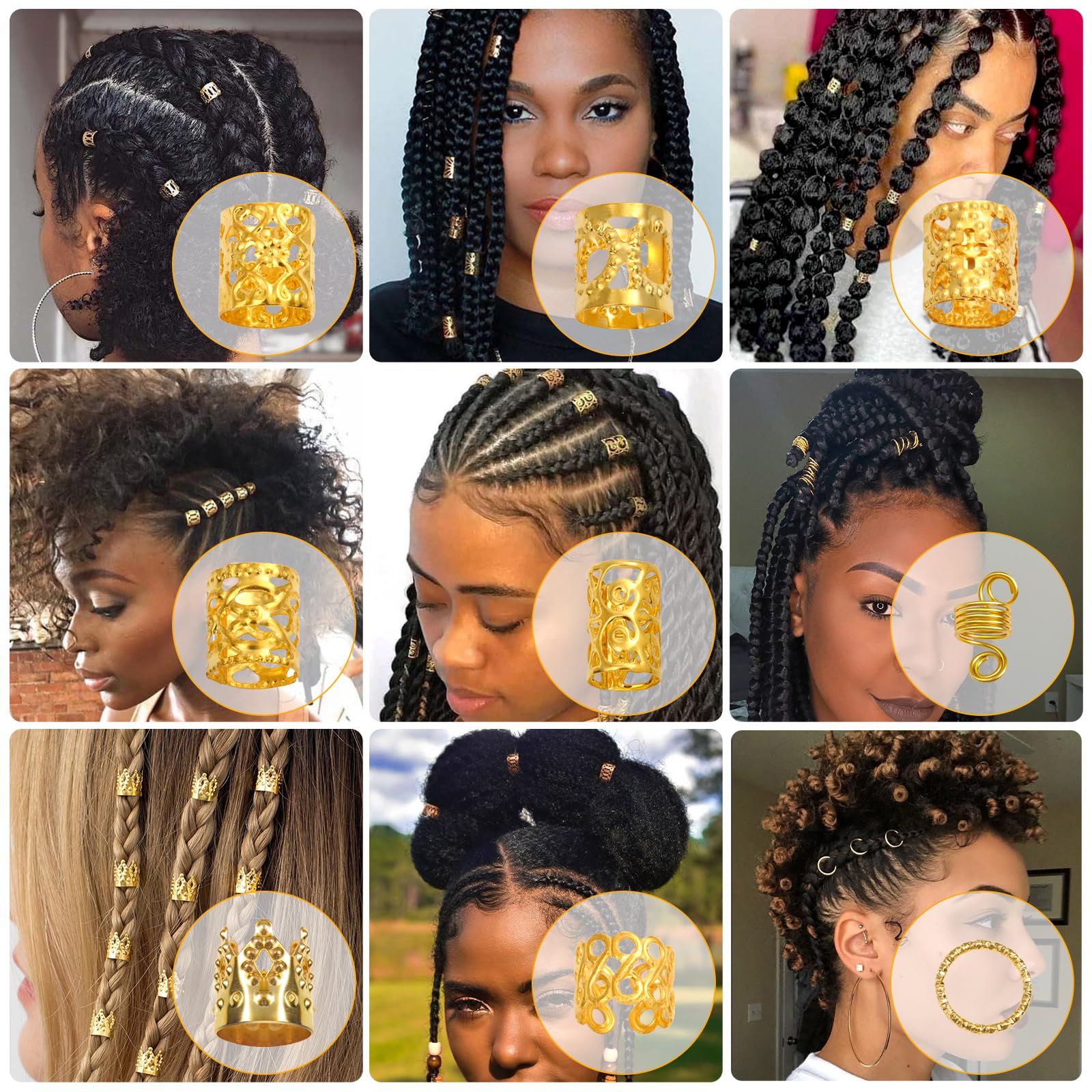 Lucomb ornamentos dorados para trenzas, ideales para looks festivos
