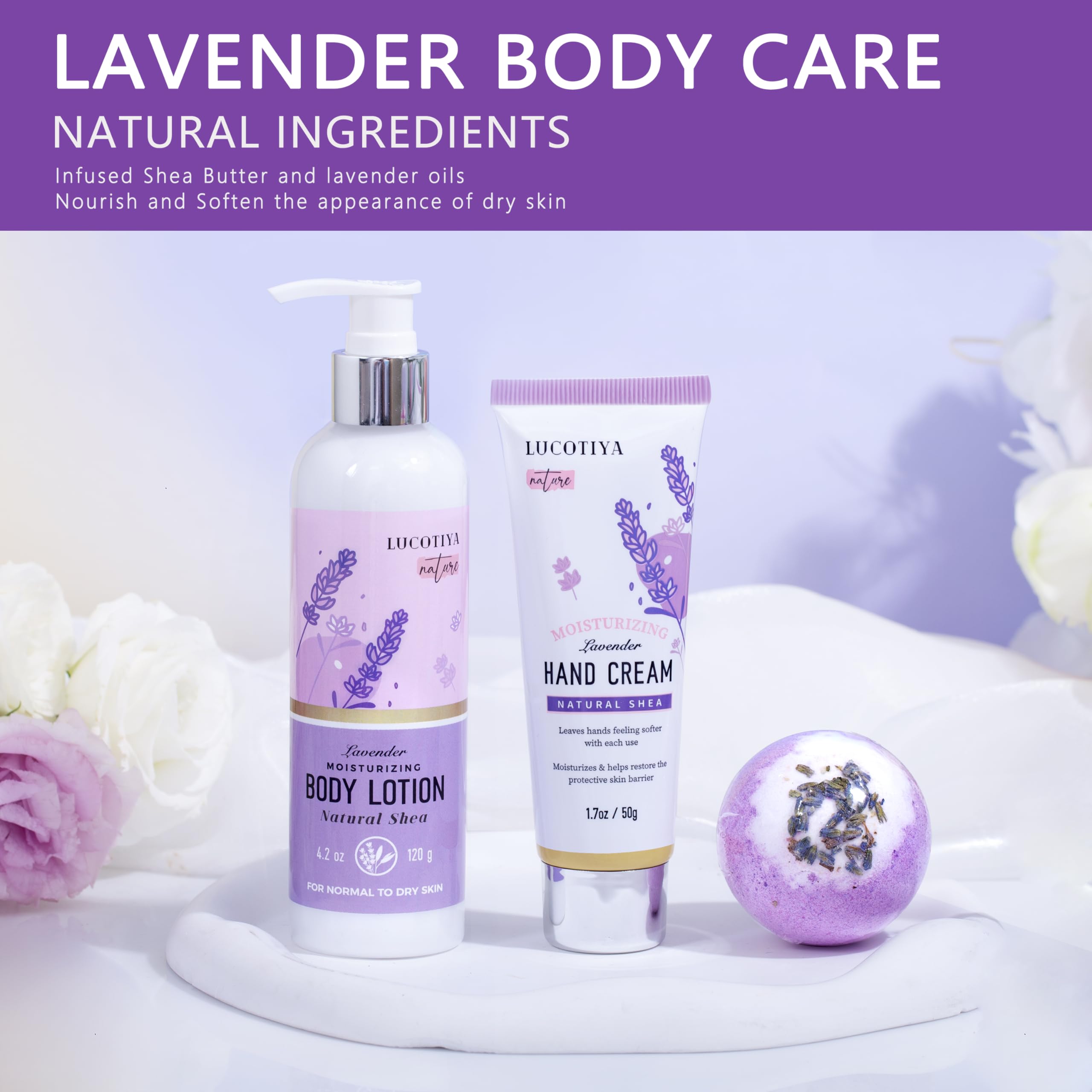 LUCOTIYA Bomba de baño lavanda para descanso relajante