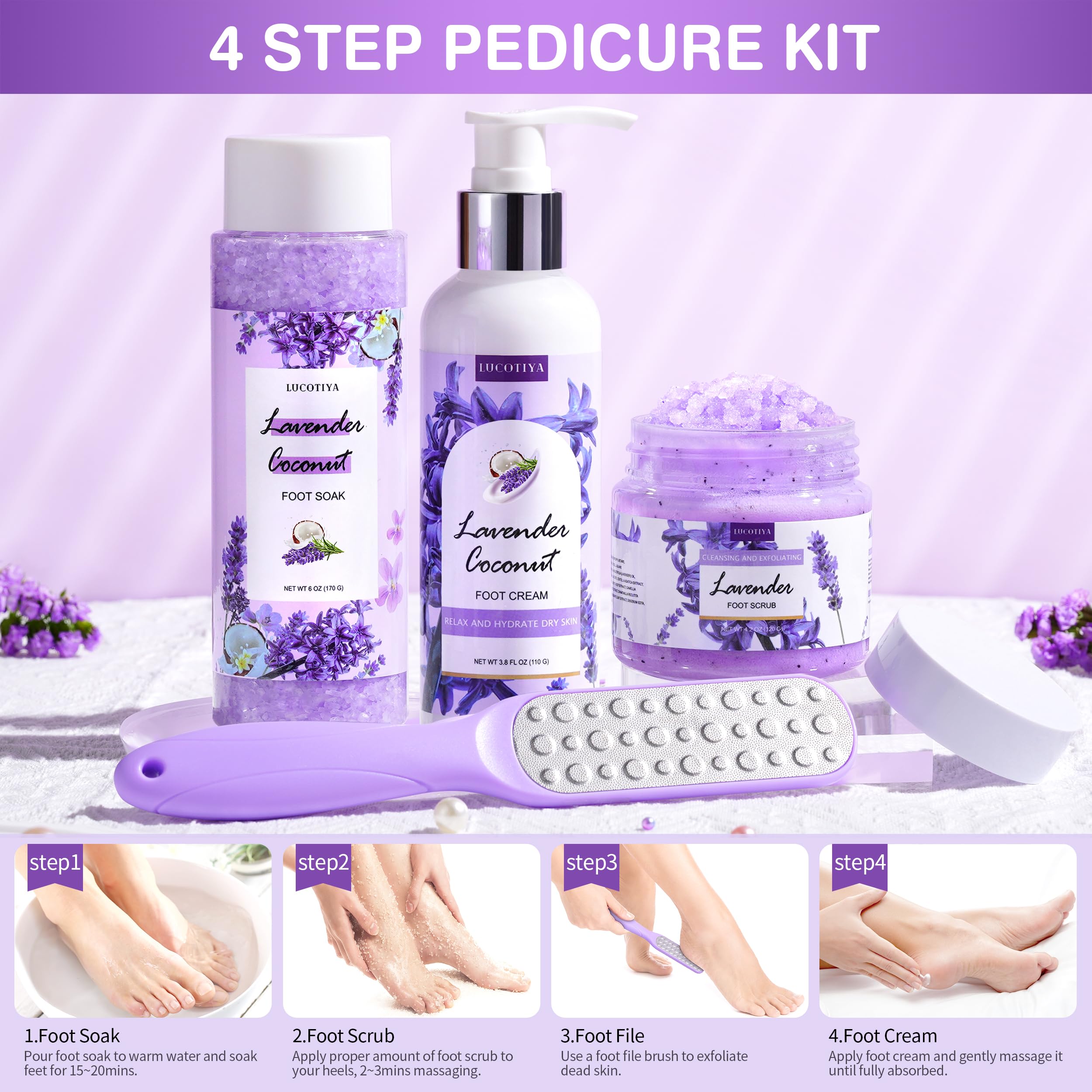 Conjunto de remojo para pies Lavanda de LUCOTIYA.