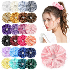 LUDILO – Lazos de pelo de satén con 24 colores para combinar con cualquier look.