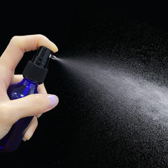 LUFEVRM dos botellas de vidrio azul de 2 oz listas para rellenar.