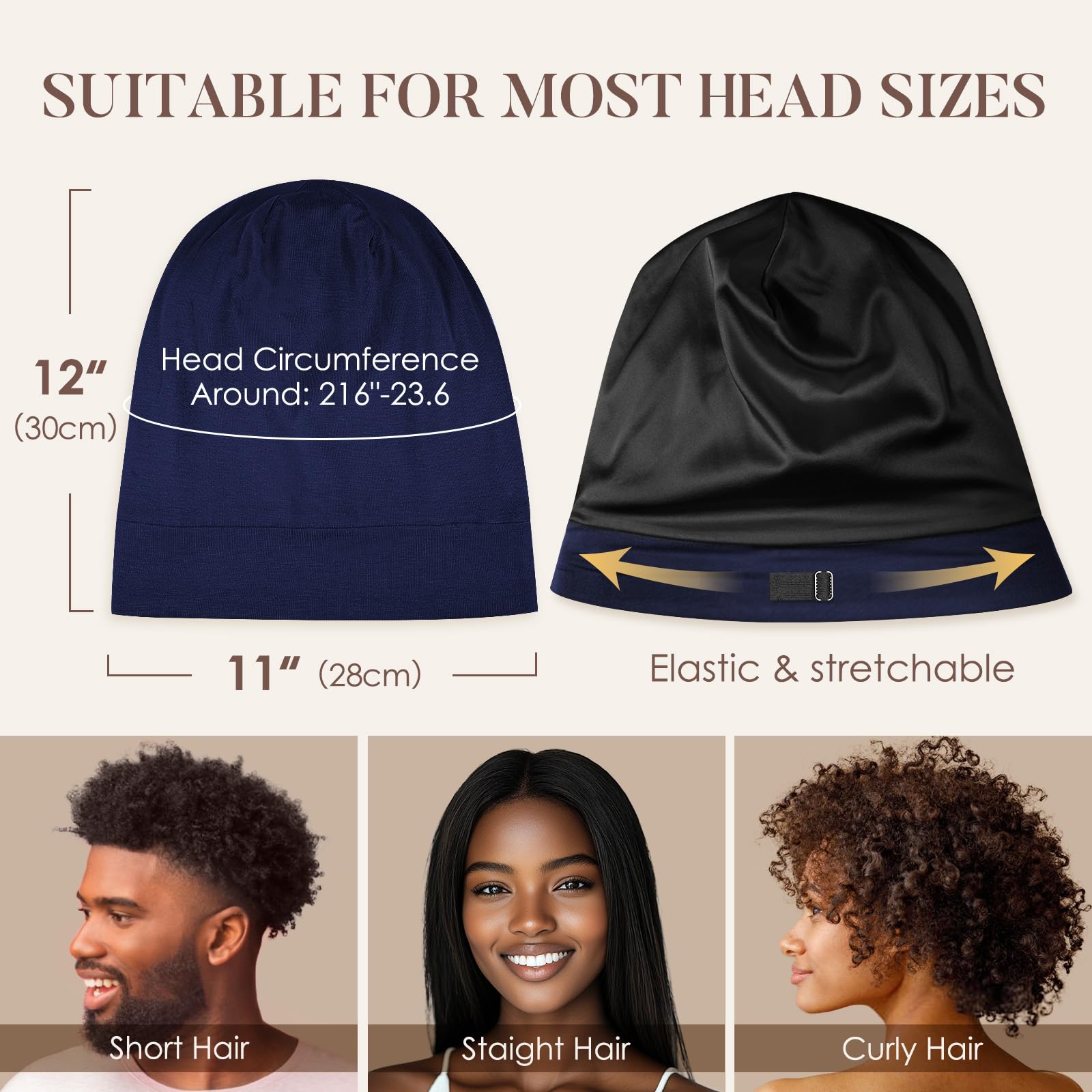 Gorra LULUSILK morada para uso diario y salidas, suave y cómoda.