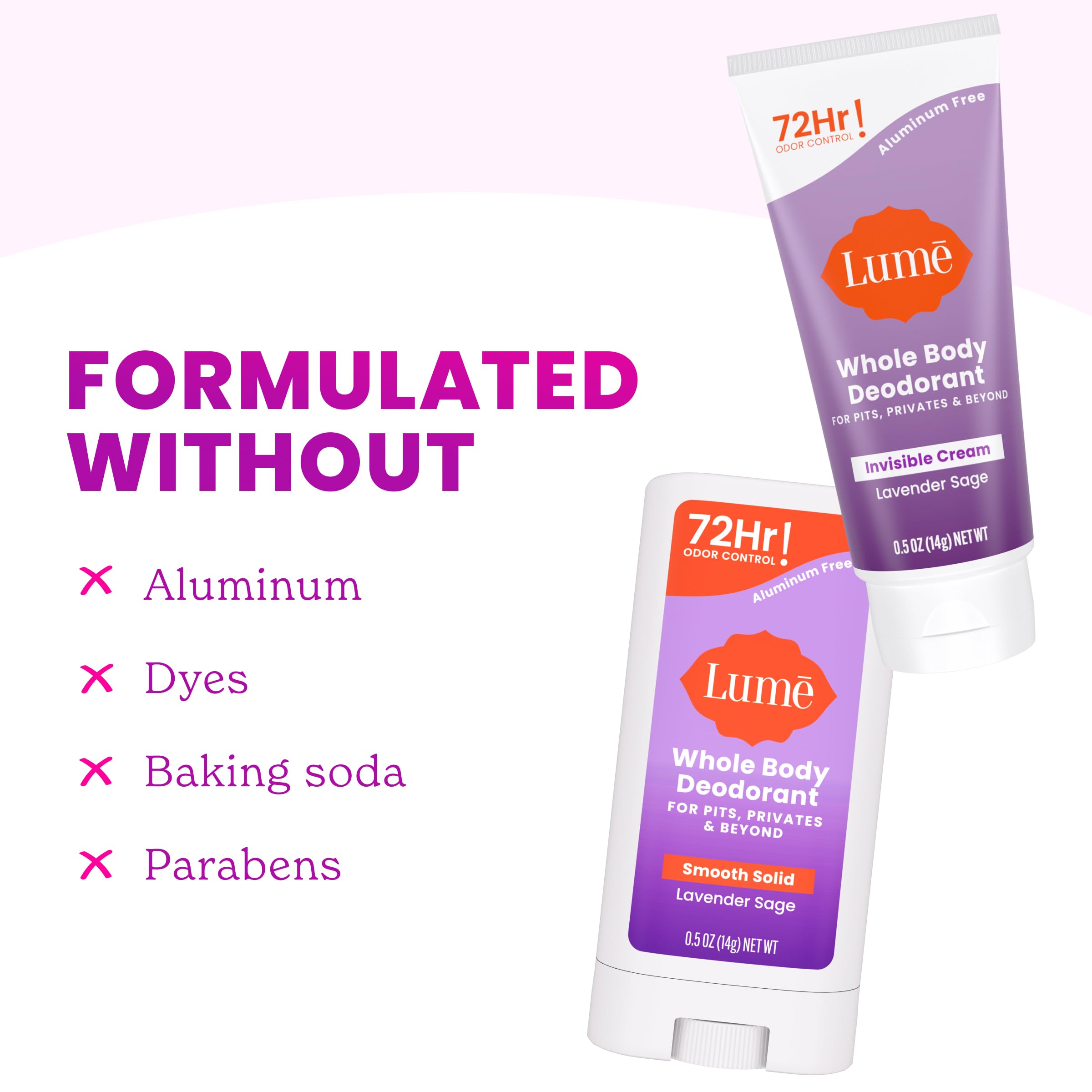 Lume travel size mini bundle on display for trial use.