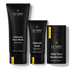 Presentación del kit Lumin Smooth Operator Detox para cuidado diario masculino.