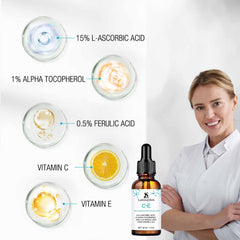 LuminaSkin Serum Vitamina C, E y ferúlico, antioxidantes para la piel.