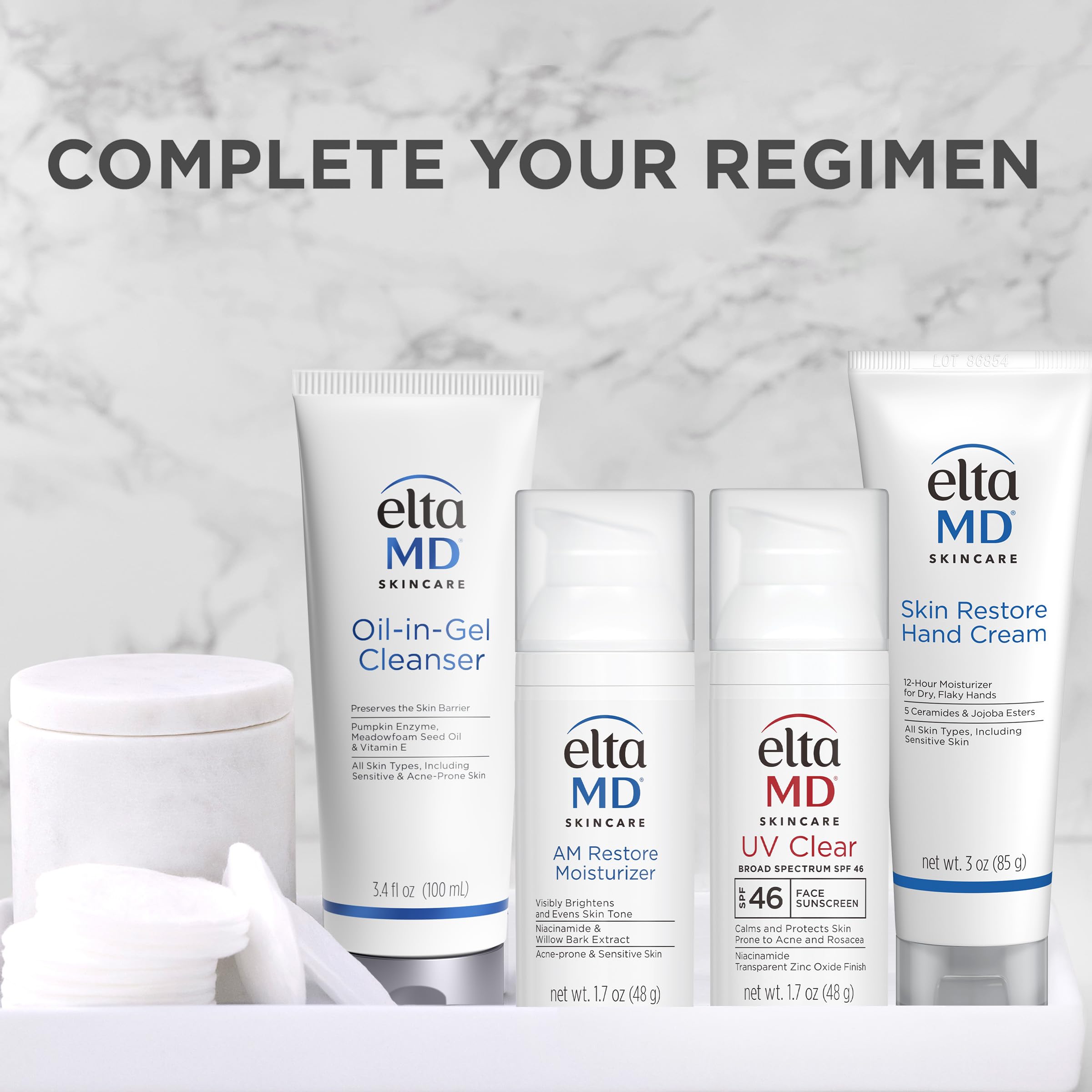 Crème mains EltaMD améliore luminosité et lutte contre la pollution urbaine.