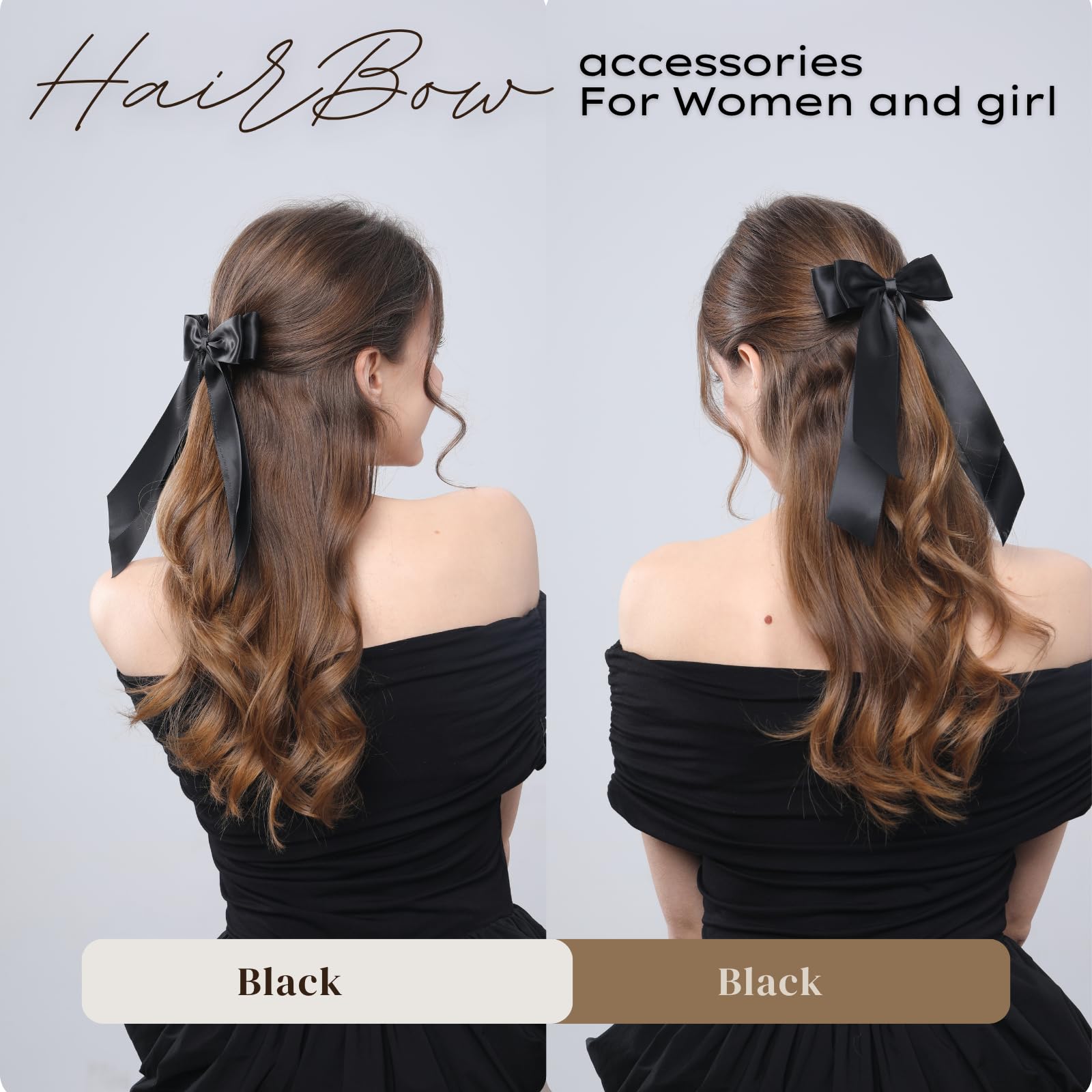 LuSeren Lazo negro para adolescentes, ideal para uniformes y looks.