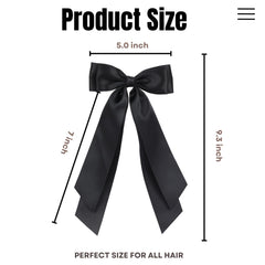 LuSeren Lazo negro satinado para peinados elegantes y versátiles.