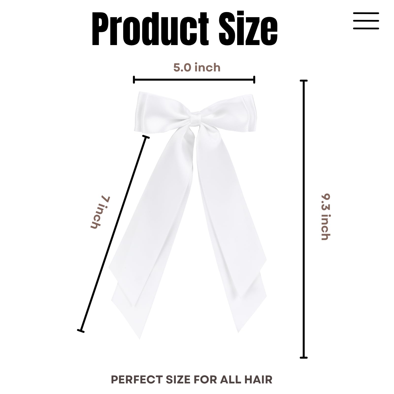 LuSeren lazo satinado blanco, elegante y suave para uso diario.