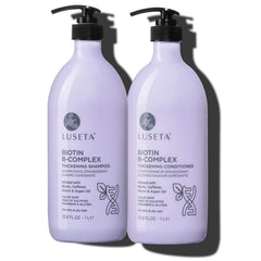 Luseta Biotin B-Complex Champú: botella visible para fortalecimiento del cabello