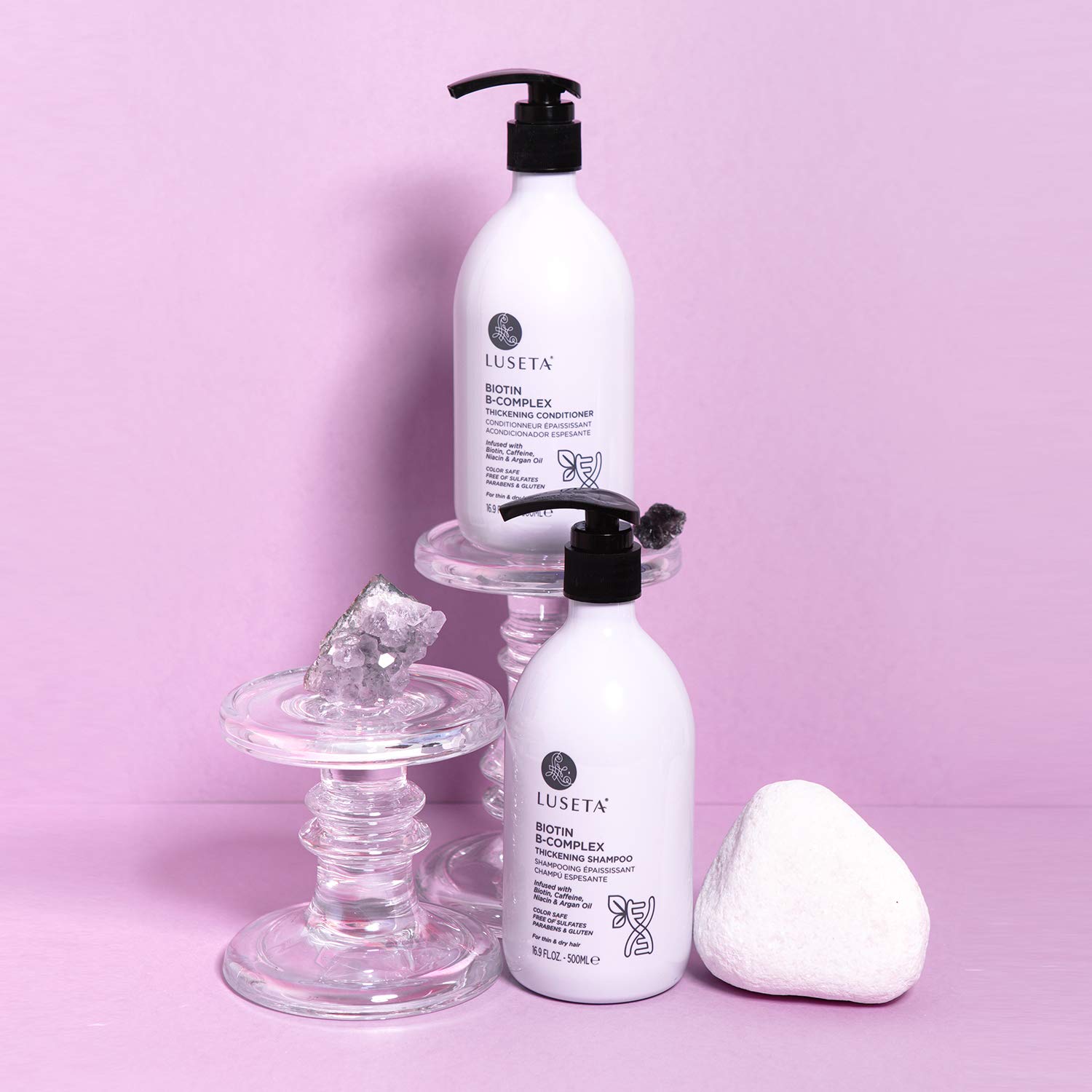 Luseta Biotin B-Complex Condicionador: botella visible para acondicionar el cabello