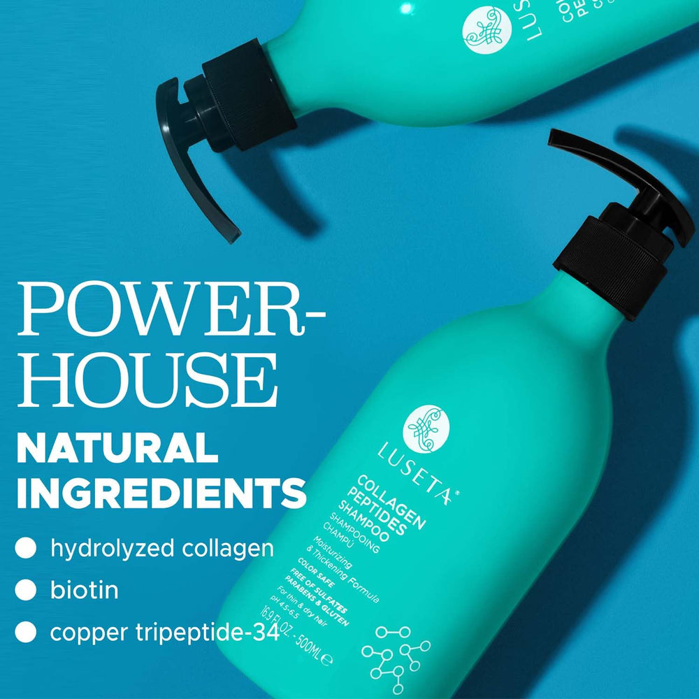 Luseta peptidos de colágeno fortalecen el cabello desde la raíz para mayor densidad.
