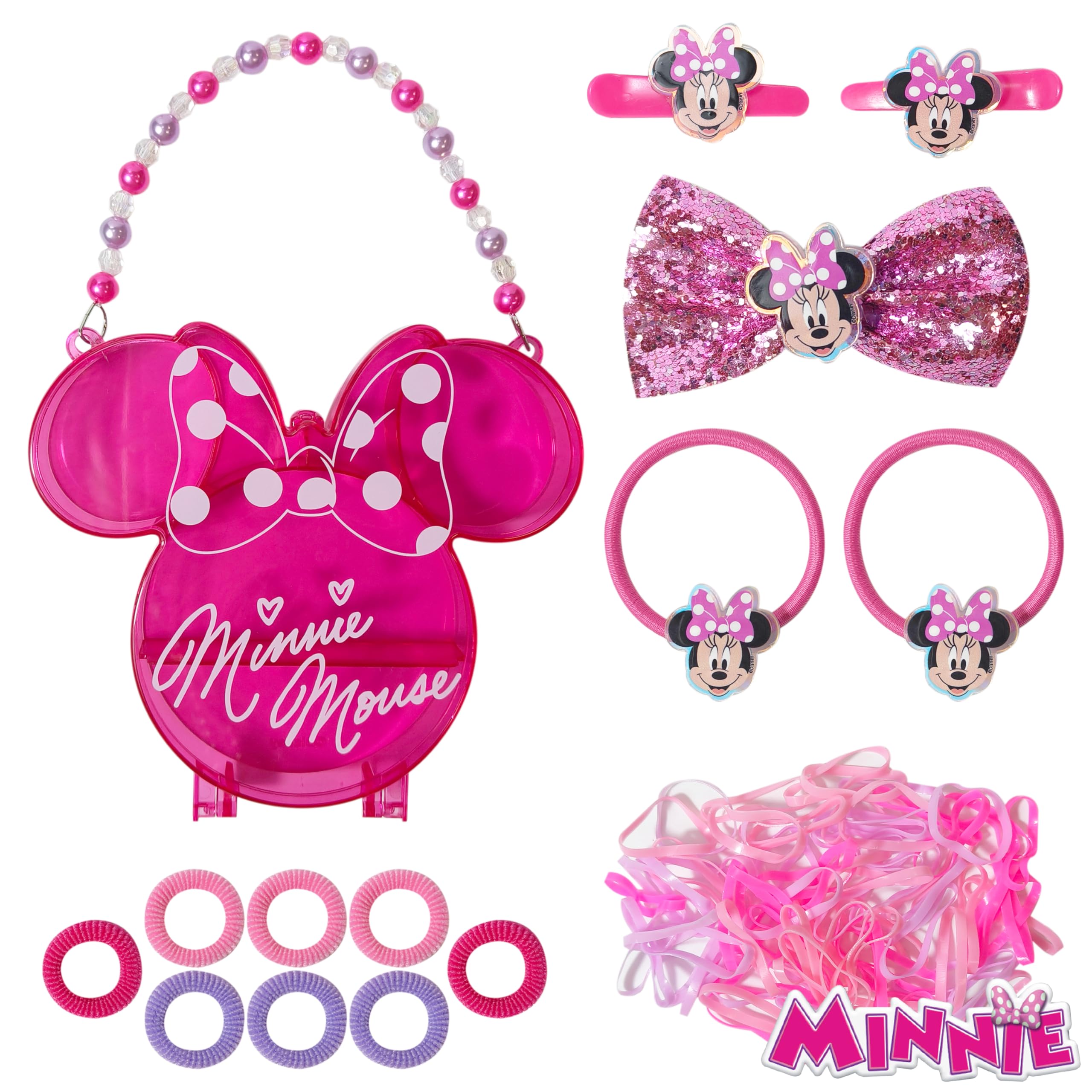Estuche LUV HER Minnie con asa de cuentas para ordenar clips y lazos