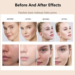 Textura hidratante de Luvie Glow Foundation Cushion que suaviza la piel.