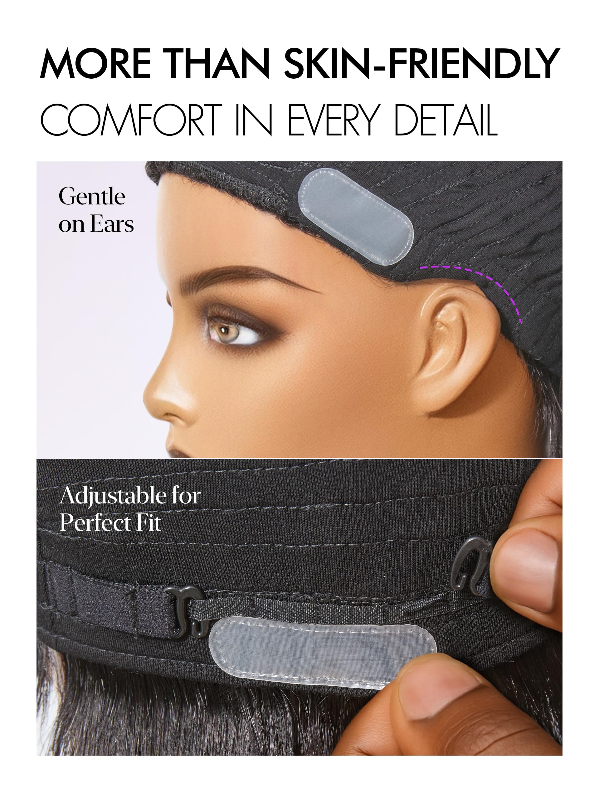 LUVME HAIR cap con malla transpirable para comodidad prolongada.
