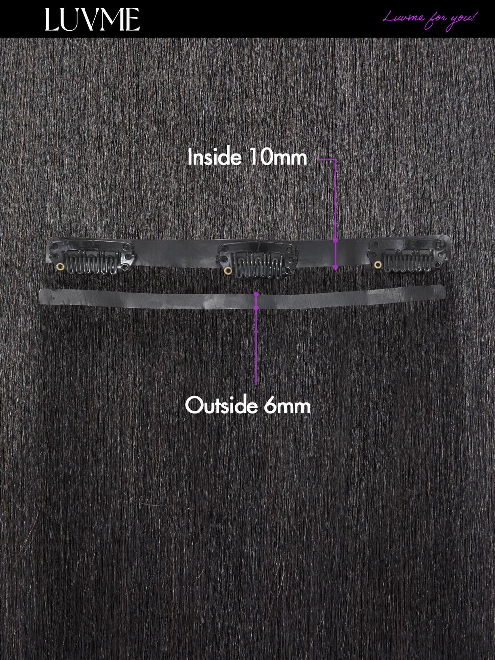 LUVME premium clips enable easy application and removal at home.
