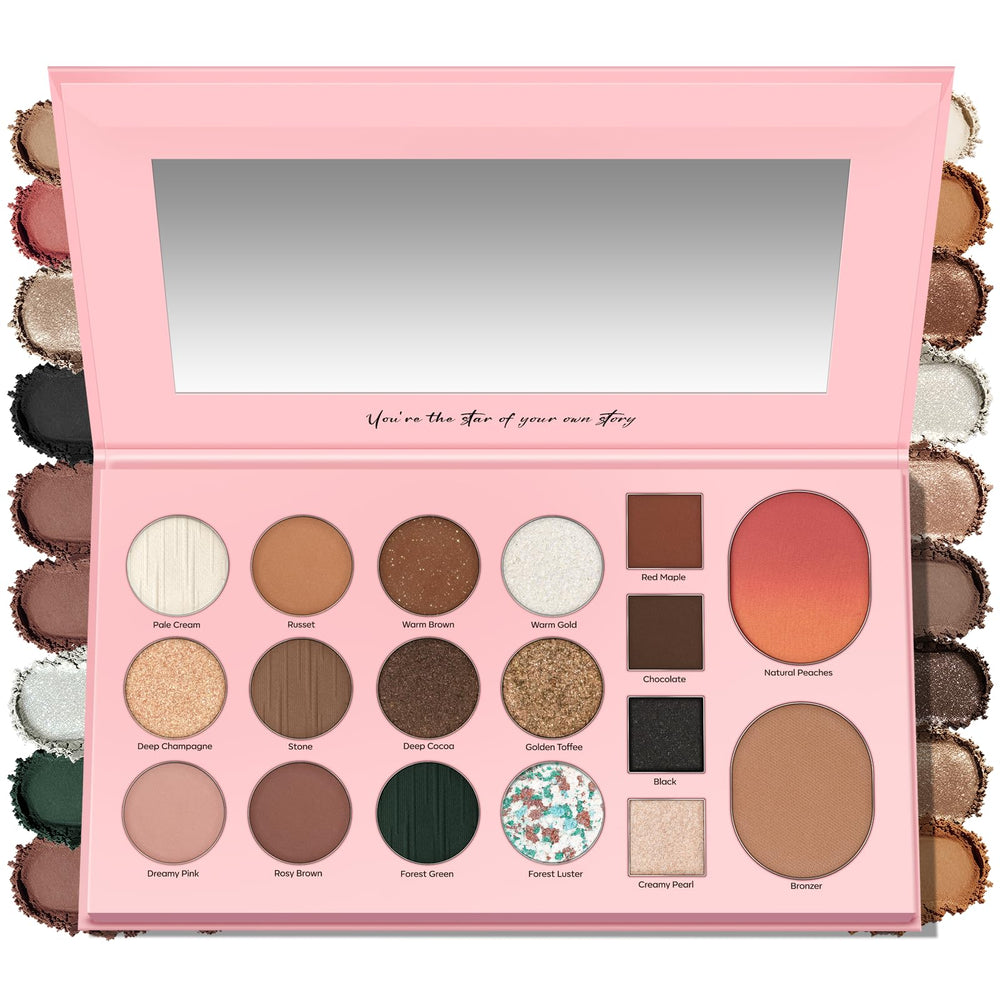 LUXAZA PRO paleta sombras 18 colores para looks completos y duraderos.