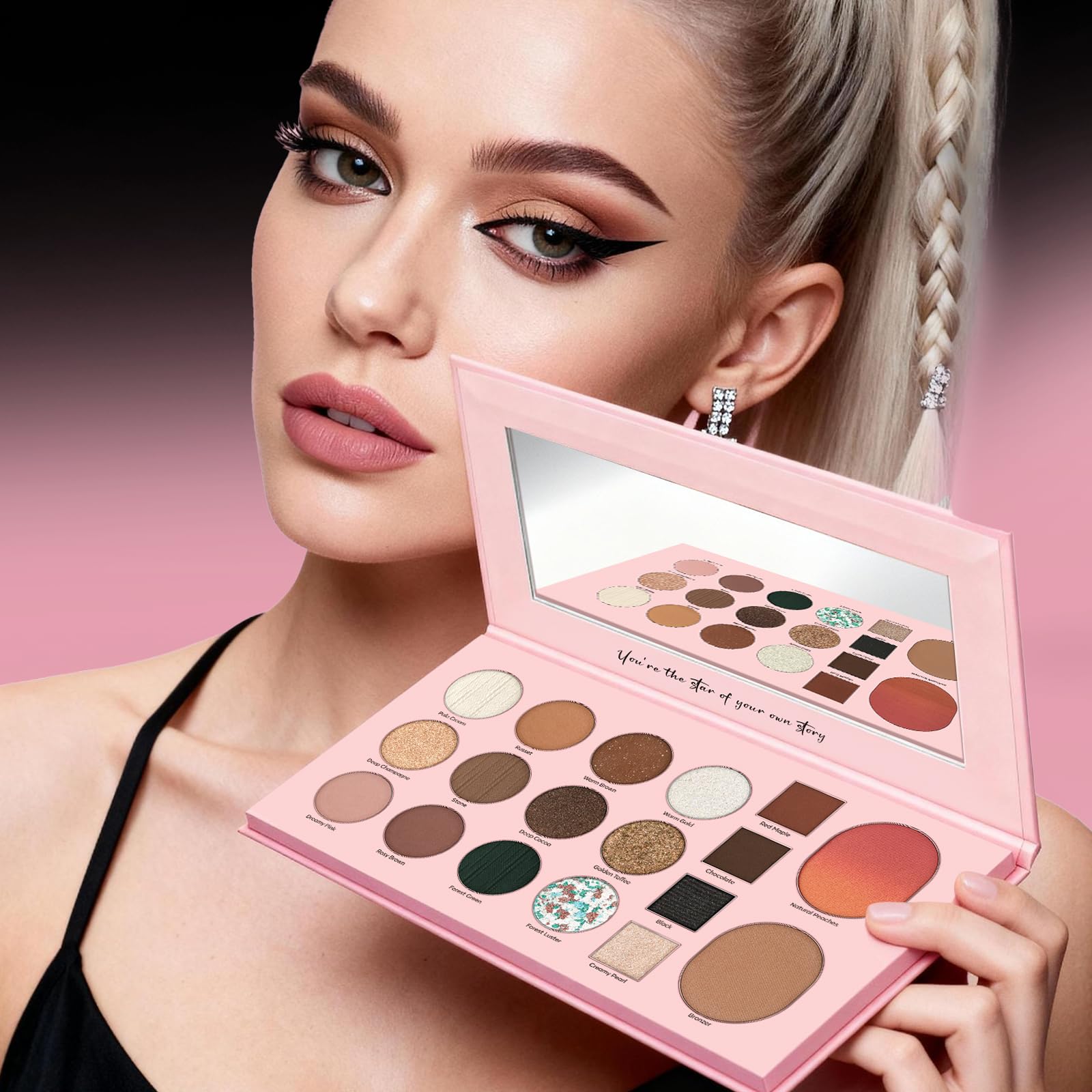 LUXAZA PRO todo-en-uno para maquillaje completo en un solo estuche.