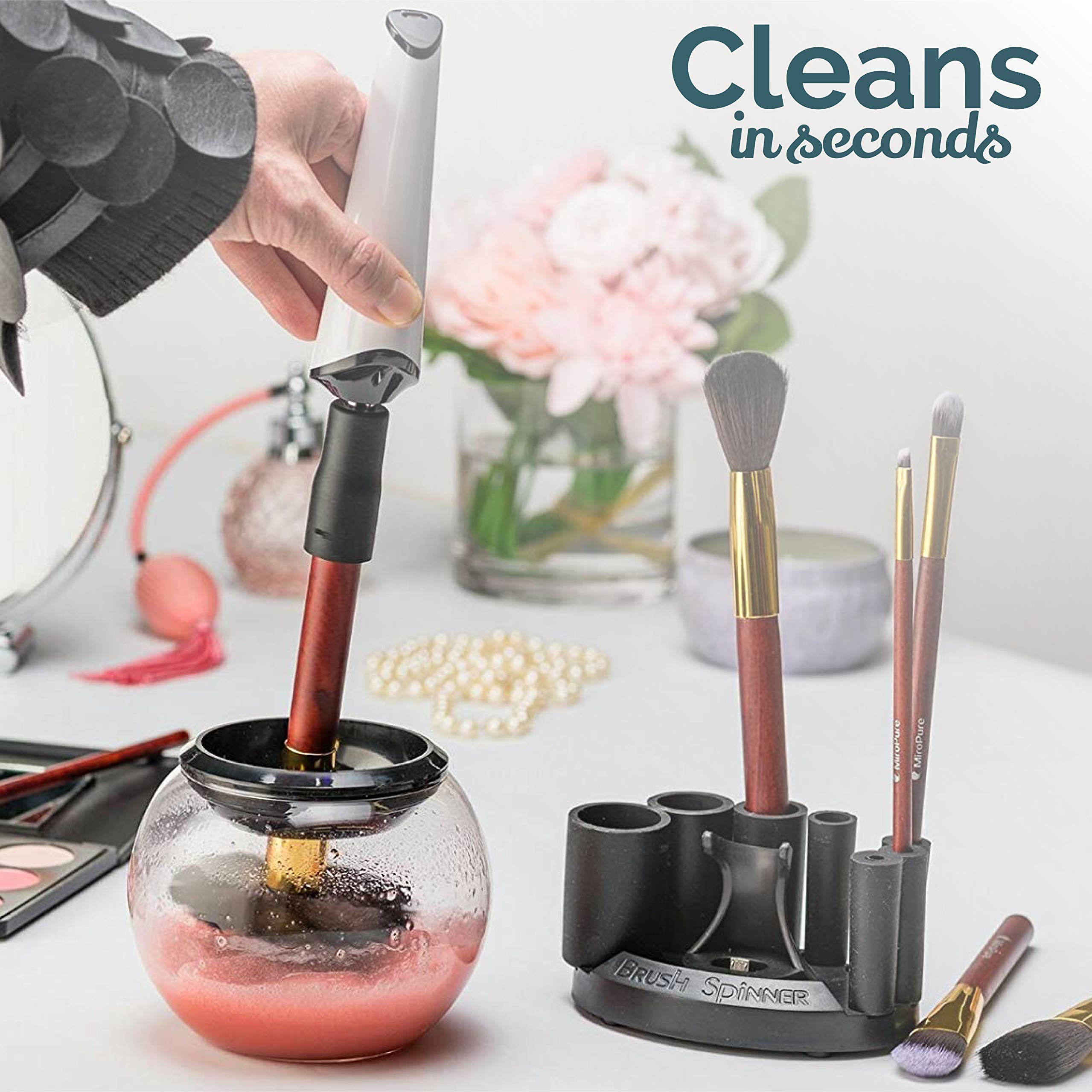Kit completo Luxe para cuidado de pinceles: limpieza y secado en minutos.
