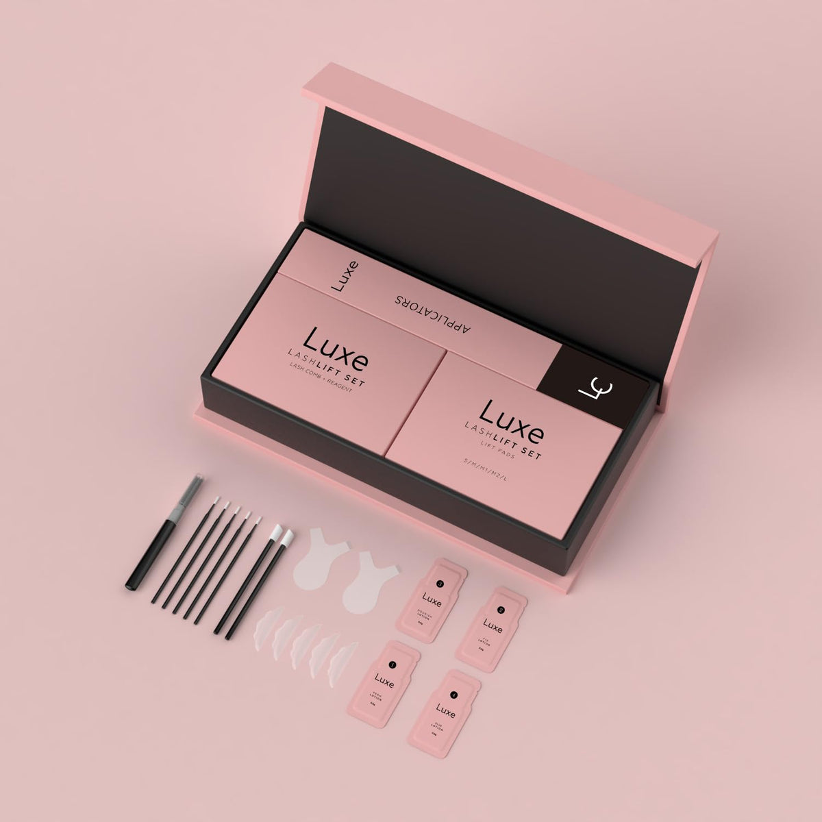 Luxe Lashlift, empaque del conjunto, listo para empezar en casa