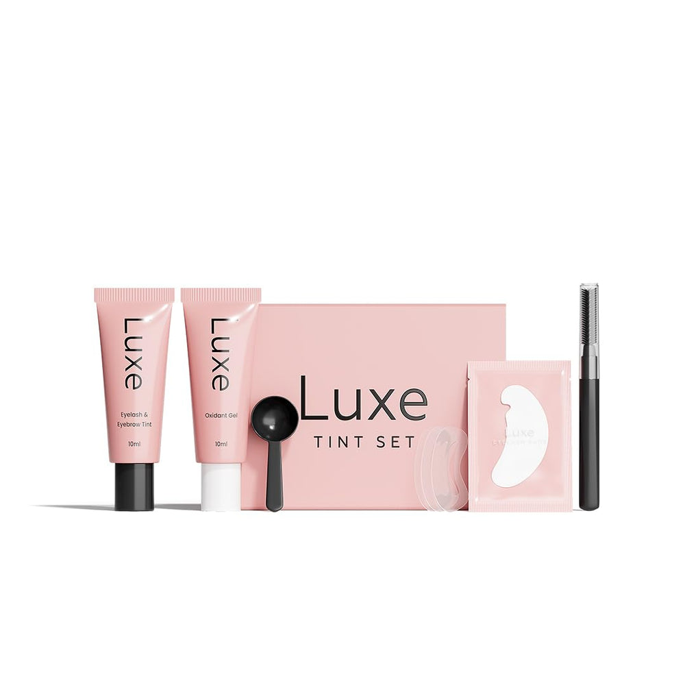 Luxe: set marrón para pestañas y cejas, color duradero.