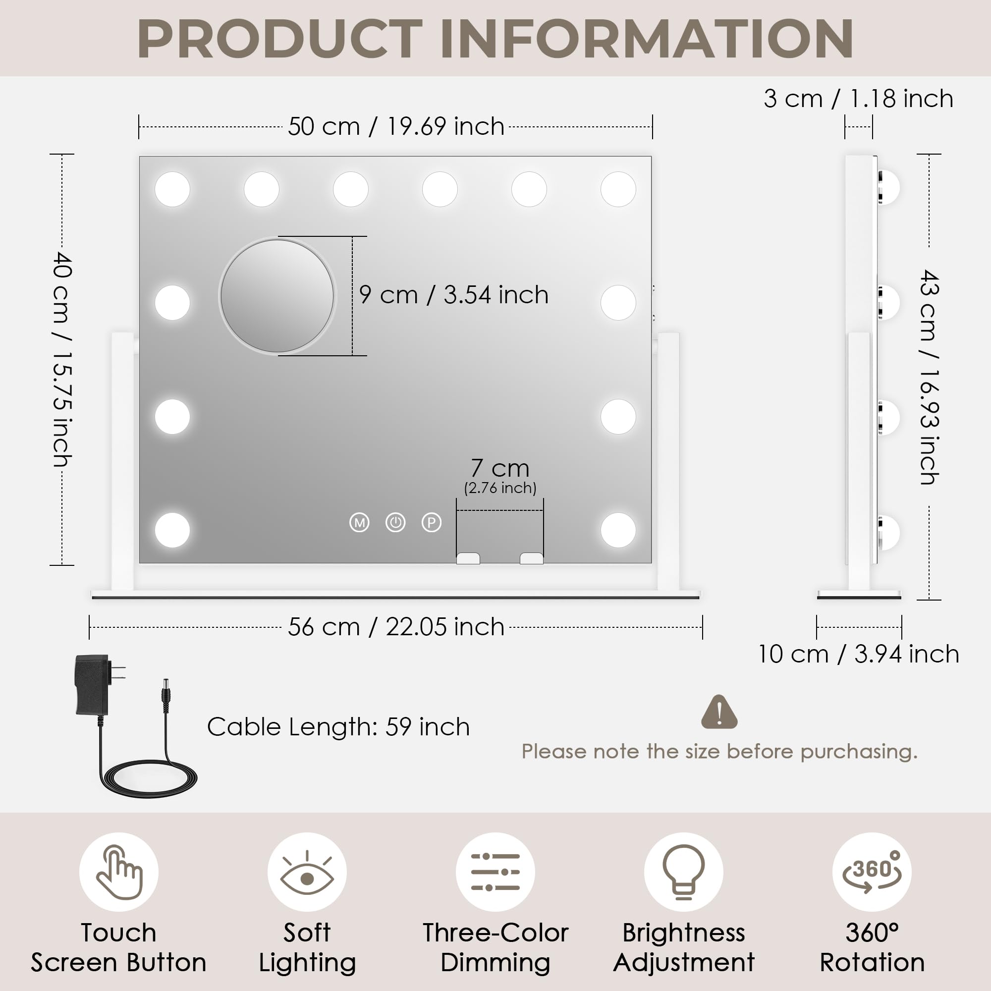 Luxevue Espejo de vanidad regalo práctico para cuidado personal