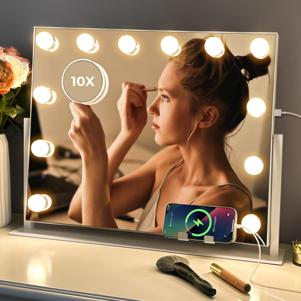 Luxevue Espejo de vanidad con rotación de 360° para ángulos fáciles