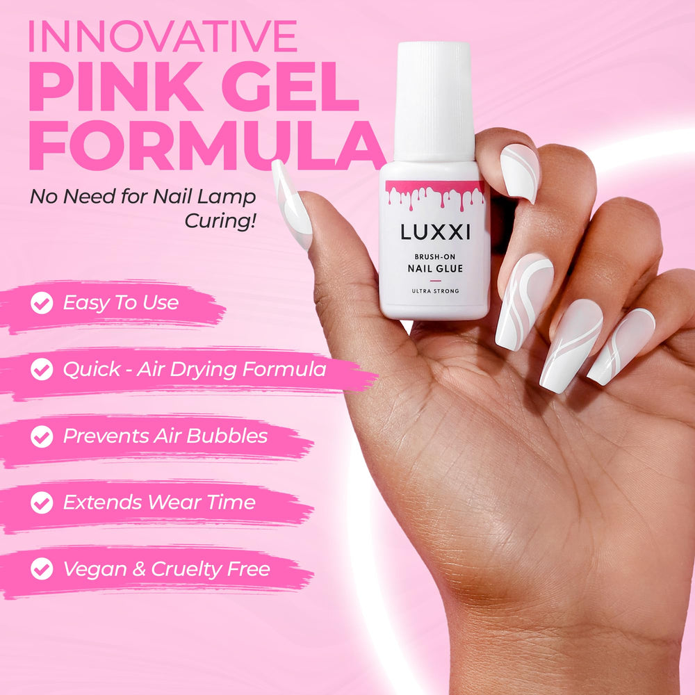 LUXXI cepillo aplicador para uñas, aplicación limpia y sin burbujas