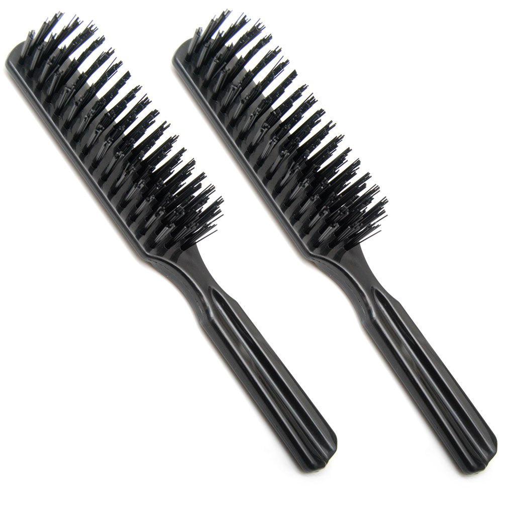 LUXXII Pack 2 cepillos con mango de plástico y cerdas de nylon para cabello de todo tipo