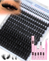 Lvmixwig kit pestañas clusters espigas volumen: diseño completo para lograr efecto dramático en casa.