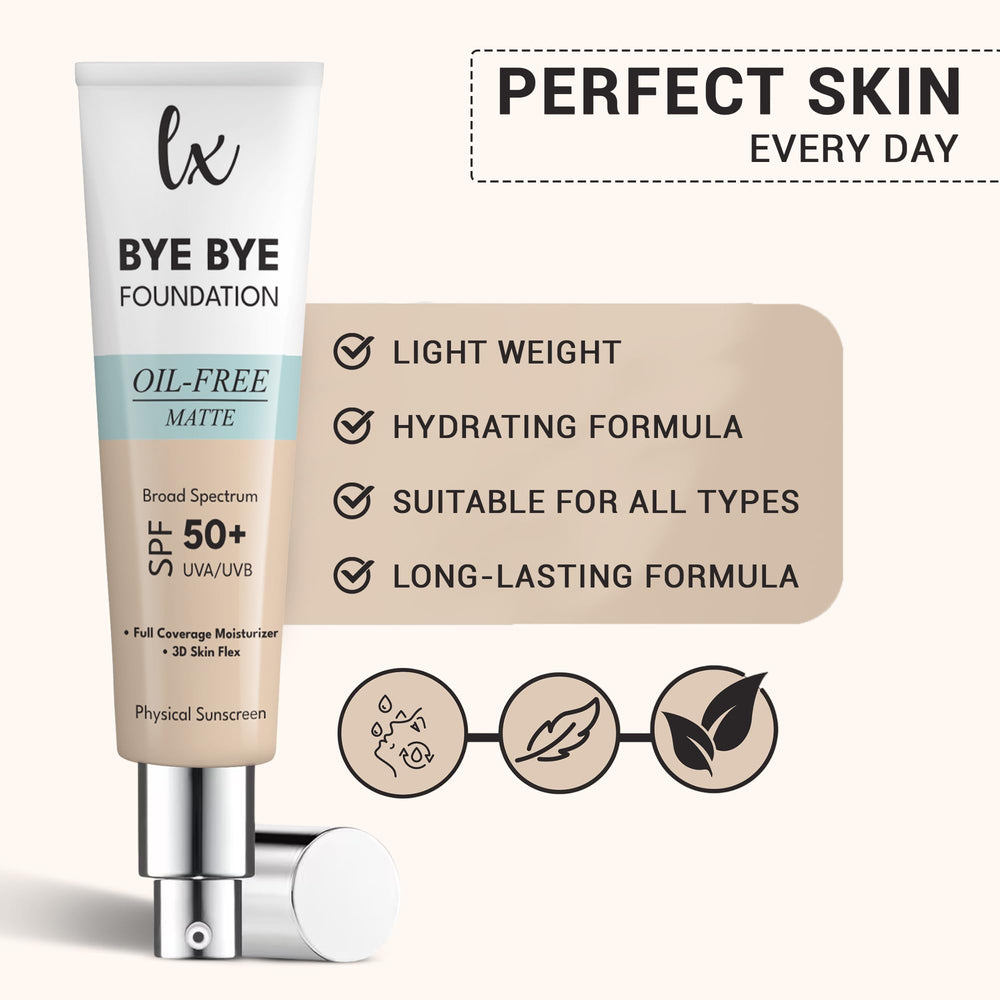 Lx Blend Bye Bye SPF50: protección solar diaria para piel expuesta.