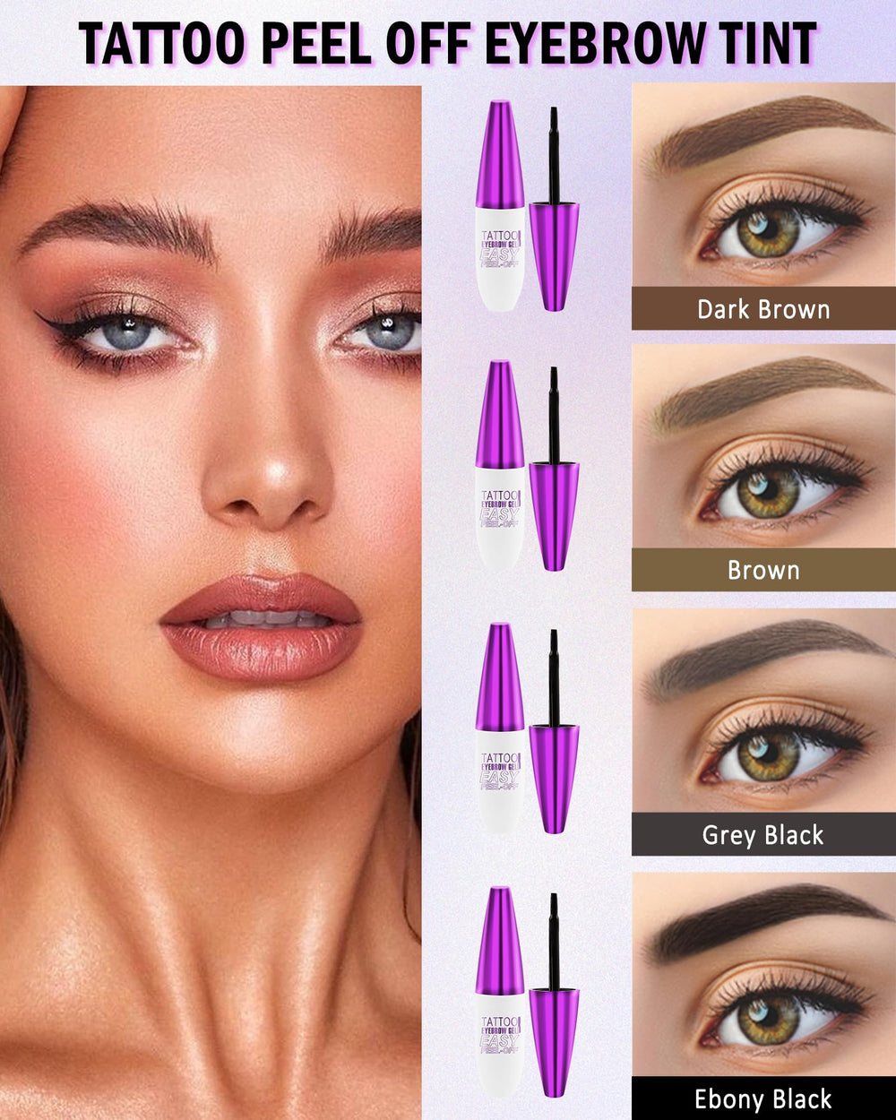 LYSdefeu eyebrow tint brush applying the gel for precise color.
