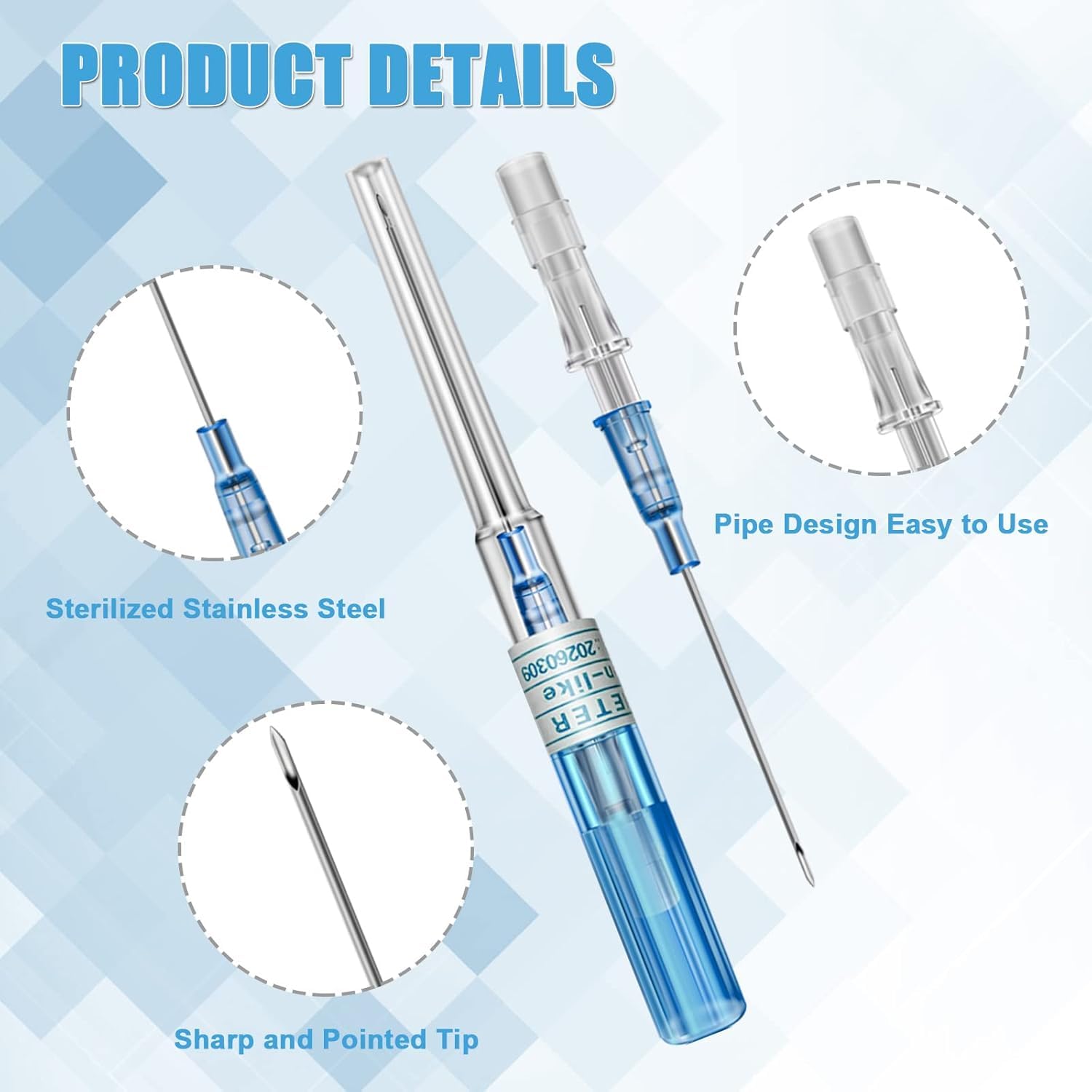 Lyuxzad aguja catéter 16G para labio, perforación precisa y suave