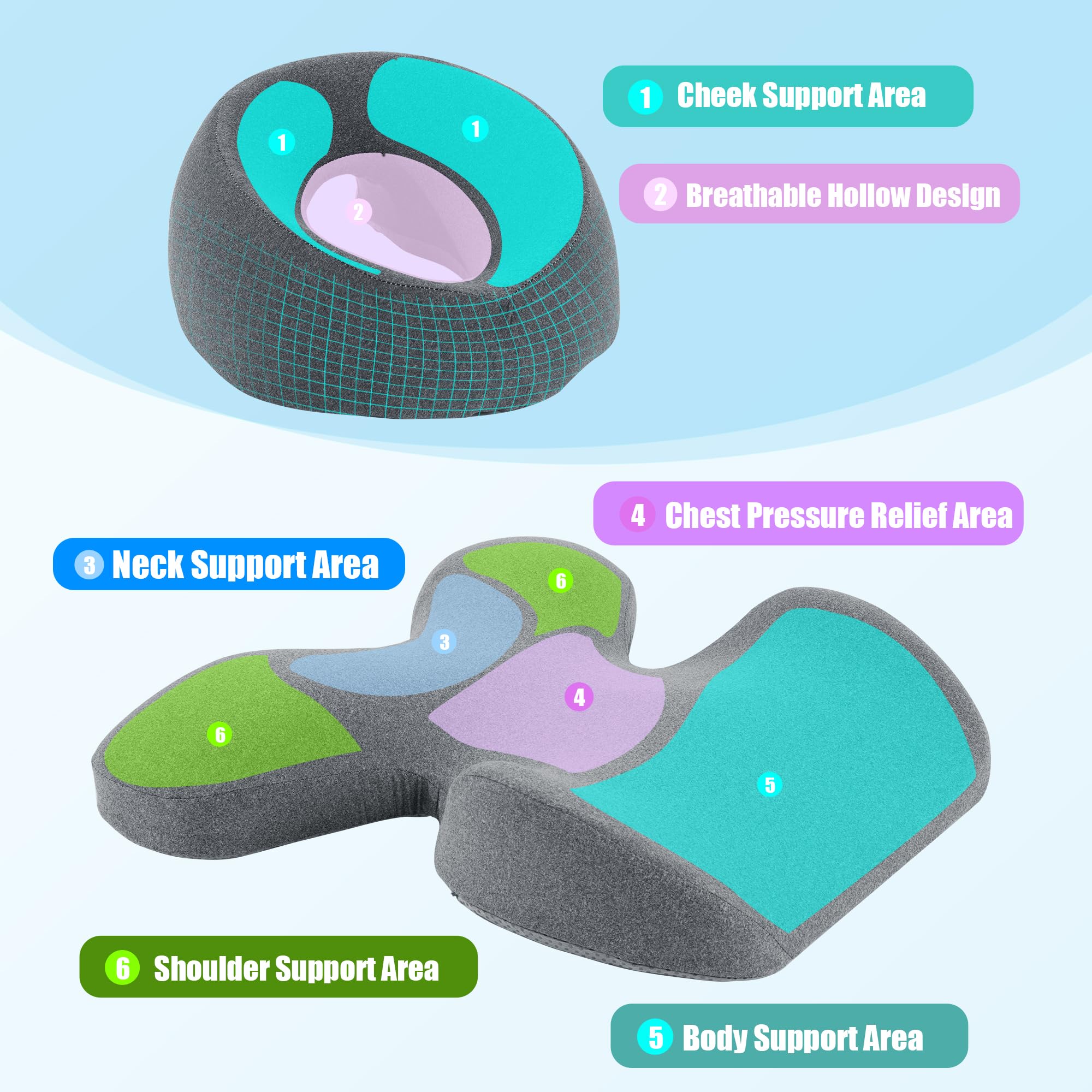 MABOZOO diseño ergonómico curvo: reduce presión en el pecho
