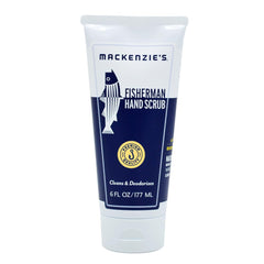 MacKenzie's Fisherman Hand Scrub: botella visible para limpieza profunda de manos.