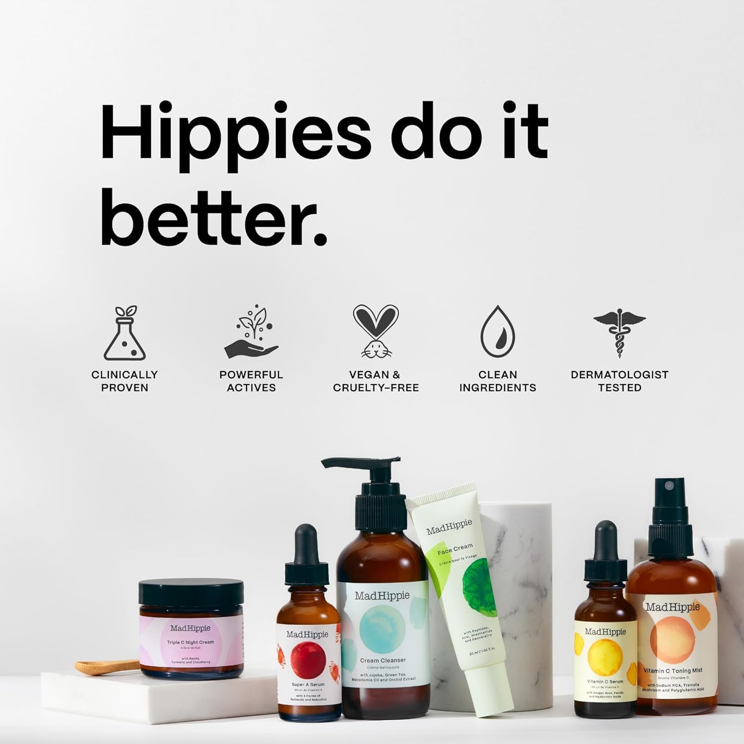 Mad Hippie aporta un efecto de resplandor suave en la piel.