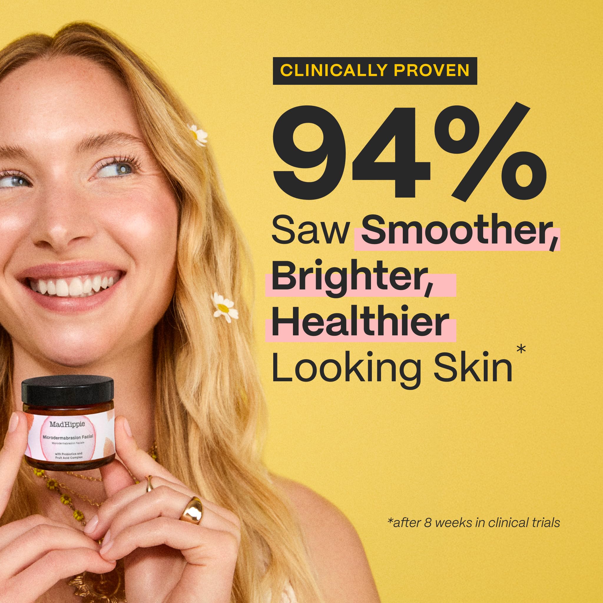 Mad Hippie exfoliante facial con ácidos de frutas para renovación suave.