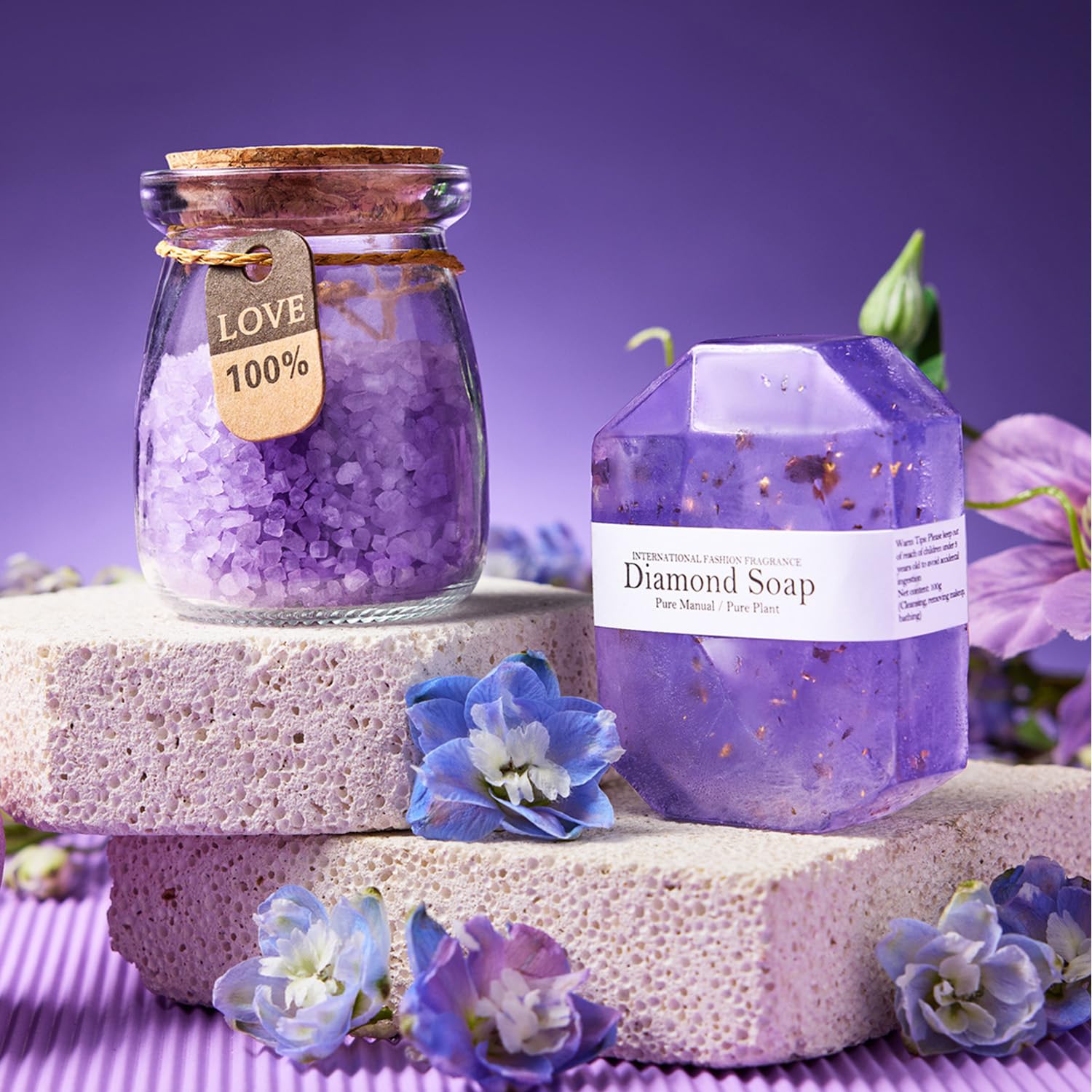 MADDIFY bomba de baño lavanda: burbujas suaves y color sutil