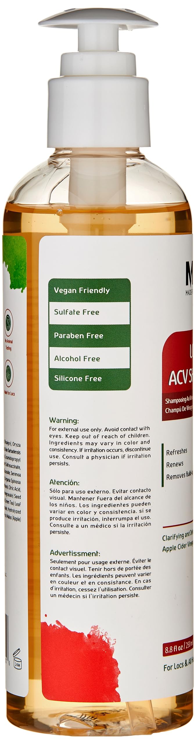 Close-up of scalp with Made For Locs shampoo refreshing the scalp