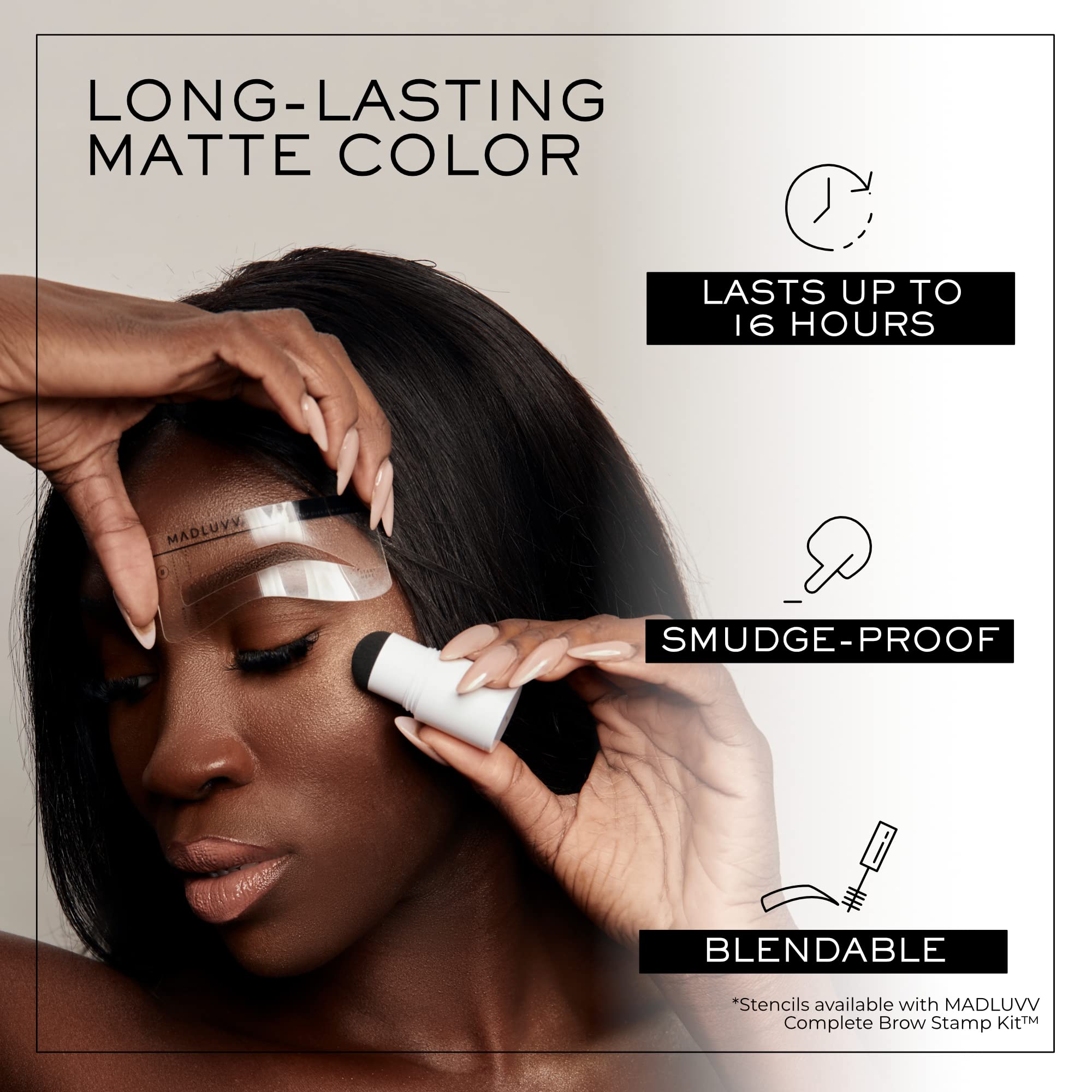 MADLUVV Brow Stamp Refill cobertura de canas en cejas con acabado natural.