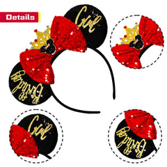 MADO orejas de ratón princesa rosas, accesorio festivo para looks