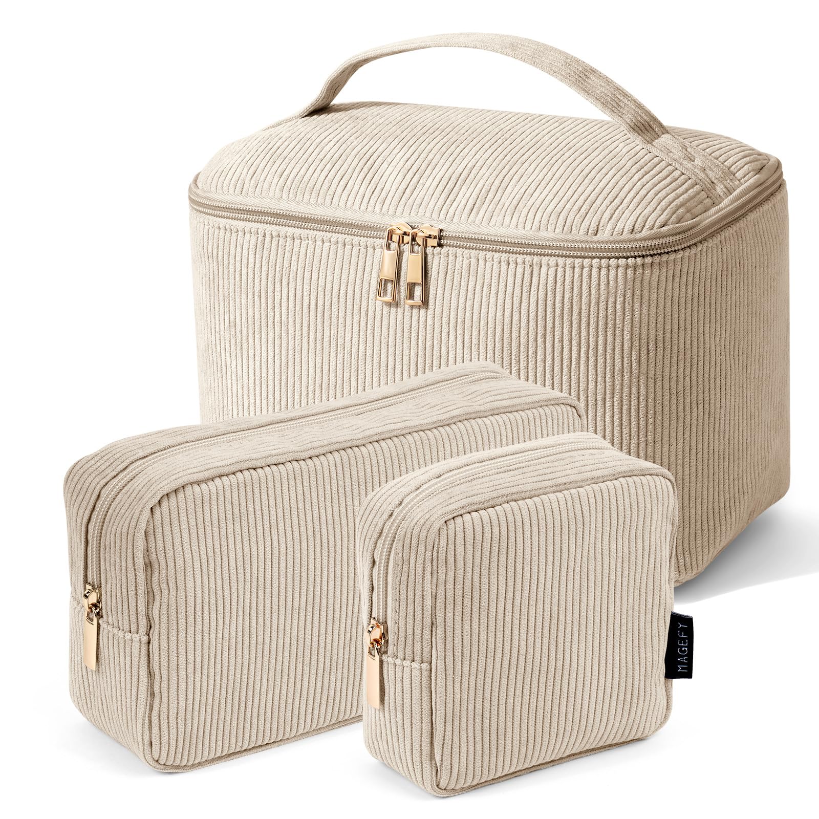 MAGEFY bolsa de maquillaje con asa, ideal para viaje y organización diaria