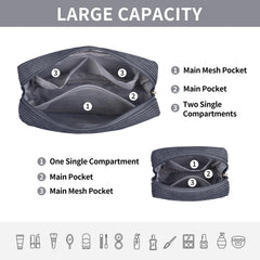 Funda Magefy con bolsillos interiores dobles para cosméticos.